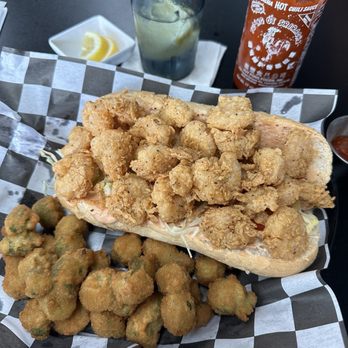 Blazin Casian Kitchen - Shrimp Po Boy, fried okra - Sandwiches Near Me - Pensacola, Florida