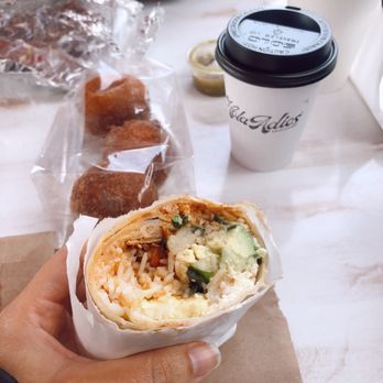 Hola Adios Coffeeshop - Which Came First Breakfast Burrito - $11   Highly recommend! - Coffee & Tea Near Me - Costa Mesa, California