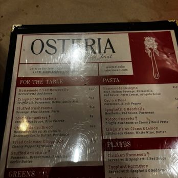 Osteria - Menu - Italian Near Me - Oklahoma City, Oklahoma