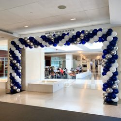 Ballroom Balloons - Twenty foot wide square garland arch at Georgetown Law Center.