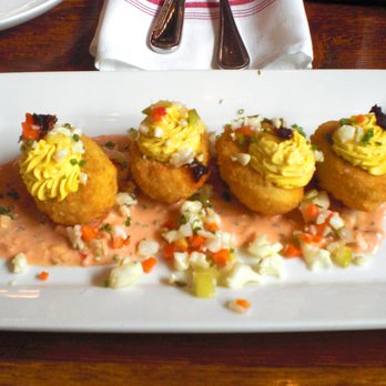 Late Harvest Kitchen - fried deviled eggs - New American Near Me - Indianapolis, Indiana Late Harvest Kitchen - fried deviled eggs - New American Near Me - Indianapolis, Indiana