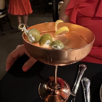 Library Restaurant - Their version of a dirty martini, served in a copper glass. - French Near Me - Myrtle Beach, South Carolina Library Restaurant - Their version of a dirty martini, served in a copper glass. - French Near Me - Myrtle Beach, South Carolina