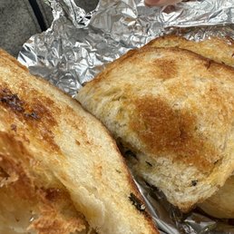 Garlic bread with pepper flakes.  Perfection!
