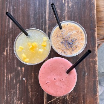 Mary Lane Cafe - Lavender latte, strawberry smoothie & mango kombucha (I think) - Breakfast & Brunch Near Me - San Gabriel, California Mary Lane Cafe - Lavender latte, strawberry smoothie & mango kombucha (I think) - Breakfast & Brunch Near Me - San Gabriel, California