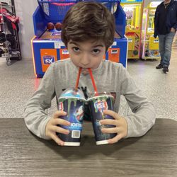 Sky Zone Trampoline Park - Enjoying a slurpie X2