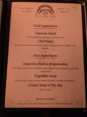 Menu photo 5 La Ventana Buenos Aires, C