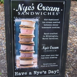 Maritime Market Ice Cream Shop - Sandwich sign for Nye's Cream