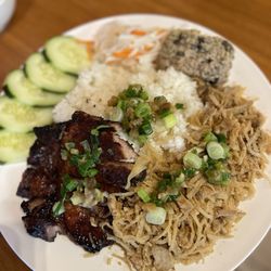 Banh Mi Licious - Broken rice plate, pork meatloaf, grilled pork or pork chop and shredded pork skin