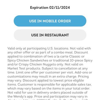 Wendy's - Wendy's app BOGO Free deal. - Fast Food Near Me - Peoria, Arizona Wendy's - Wendy's app BOGO Free deal. - Fast Food Near Me - Peoria, Arizona