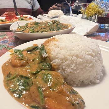 White Jasmin Thai Cuisine - Praram Rongsong with shrimp - Thai Near Me - Lansdale, Pennsylvania White Jasmin Thai Cuisine - Praram Rongsong with shrimp - Thai Near Me - Lansdale, Pennsylvania