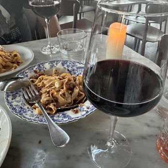 Rossoblu - Delicious red wine with my wonderful pasta - Italian Near Me - Los Angeles, California