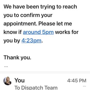 Drip Hydration - Email from them at 4:20pm that I have 3min (until 4:23pm) to reply. My reply by email at 4:45pm (sorry I have a job) - IV Hydration Near Me