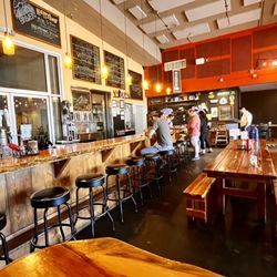 Mountain Rambler Brewery - The interior bar ...