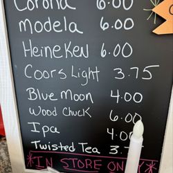 Southern Maryland Seafood - Beer list for in-house consumption.