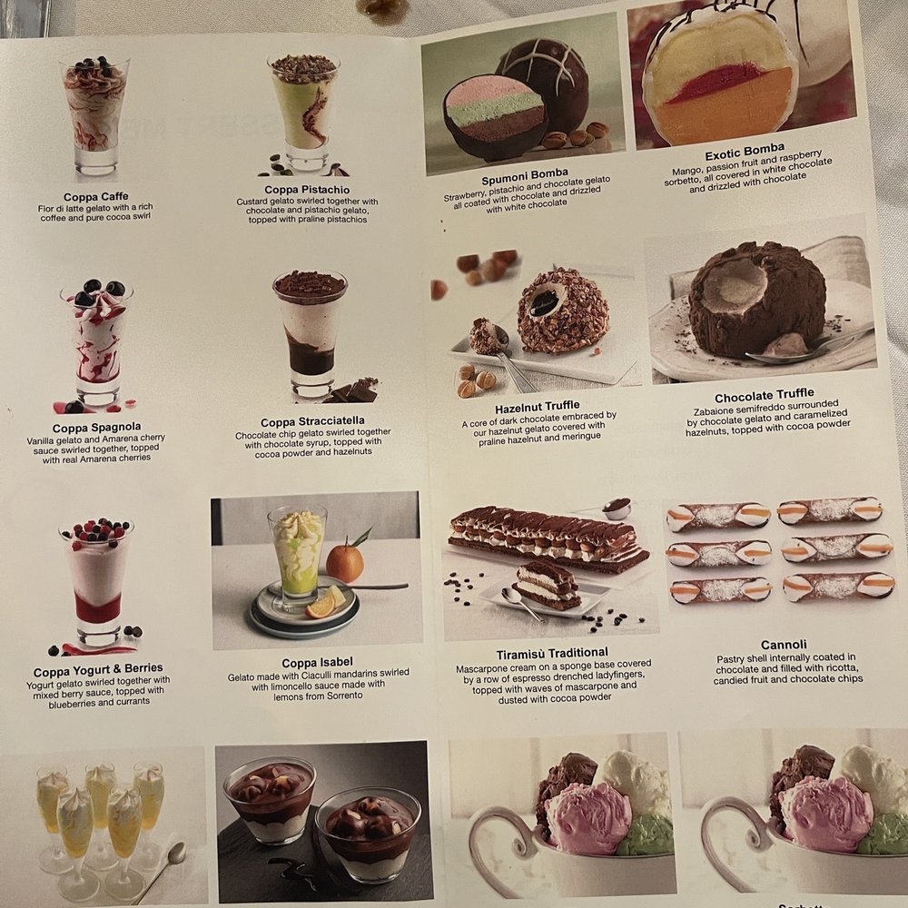 Barolo Cafe - Dessert menu - Italian Near Me - Tustin, California