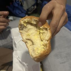 Sausage, egg and cheese kolache.