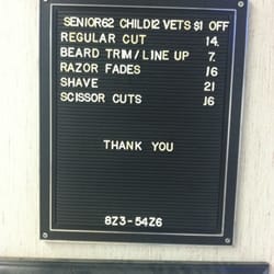 Lucky's Barber Shop - Price list
