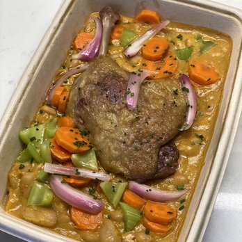 Knife Pleat - Duck leg cassoulet with tarbais beans (prix fixe pick-up) - French Near Me - Costa Mesa, California Knife Pleat - Duck leg cassoulet with tarbais beans (prix fixe pick-up) - French Near Me - Costa Mesa, California