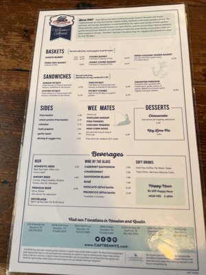 Menu photo 1 Captain Benny's Seafood Austin, TX