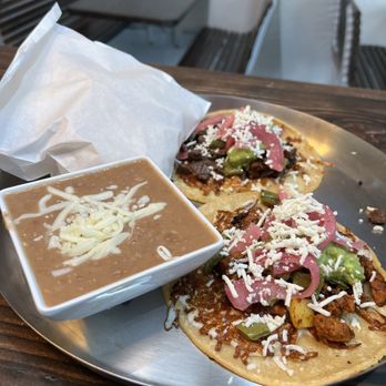 Just Tacos and More - El Jefe Taco Plate (with beans and chips) - Tacos Near Me - Phoenix, Arizona