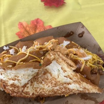 Sloppy Dogg - a plate of food on a table - Hot Dogs Near Me - Humble, Texas Sloppy Dogg - a plate of food on a table - Hot Dogs Near Me - Humble, Texas