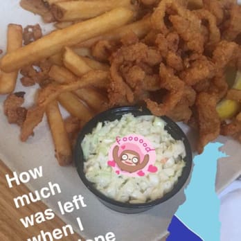 Anthony's Seafood - Fried clam strips! This is the small portion after I ate lunch, still a lot of food. - Seafood Near Me - Middletown, Rhode Island