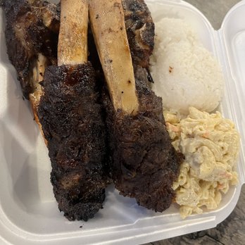 Matiki Island Barbecue - Beef 2. Kalbi Plate (Short Ribs) - Hawaiian Near Me - Fullerton, California Matiki Island Barbecue - Beef 2. Kalbi Plate (Short Ribs) - Hawaiian Near Me - Fullerton, California
