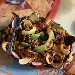 Seafood paella