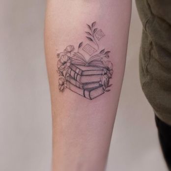 Playink Tattoo Studio - Book stack by Jojo (5/2024) - Tattoo Near Me - Placentia, California