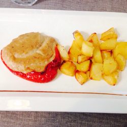 Osteria dei Mercanti - Peperone ripieno al tonno, con patate - Pepper filled with tuna and potatoes
