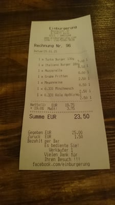 Menu photo 5 EinBURGERung Cologne, NW