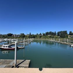 Harbor outside the coffee shop