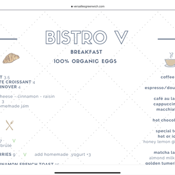 Bistro V - Portion of actual menu - French Near Me - Greenwich, Connecticut Bistro V - Portion of actual menu - French Near Me - Greenwich, Connecticut