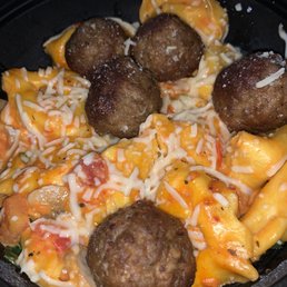 New 3 cheese tortelloni Rosa, add meatballs