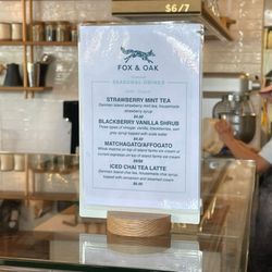 Fox & Oak - Seasonal drinks menu