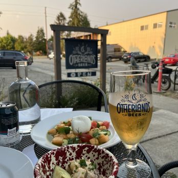 Otherlands Beer - Melon burrata, cider, and side of potato salad - Breweries Near Me - Bellingham, Washington