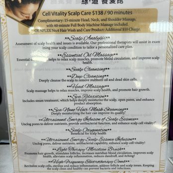Silk Pro Head Spa - Menu 11/2024 - Massage Near Me - Temple City, California
