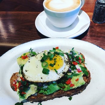 Unconventional Diner - Avocado toast and vanilla latte - Breakfast & Brunch Near Me - Washington, DC, District of Columbia