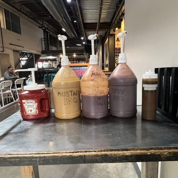 Rolling Smoke BBQ - SAUCES!!!! ketchup, mustard bbq, bbq, spicy bbq & a sauces with vinegar and spices that taste great! - Barbeque Near Me - Aurora, Colorado