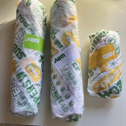 The three subs I received.