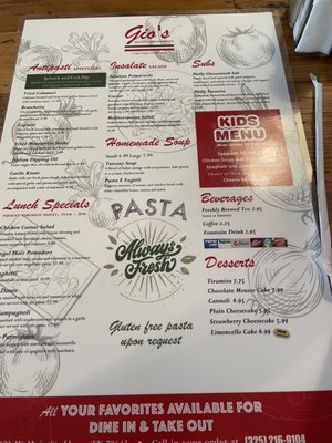 Menu photo 3 Gio’s Italian Restaurant Llano, TX