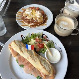 Pancakes and Baguette Sandwich