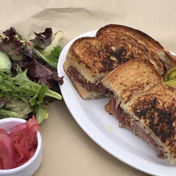 That Dam Place - Pastrami with side salad, pickled onions on the side. Delicious! - American Near Me - Folsom, California