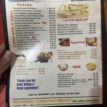 My Marie Restaurant - UPDATED Menu - Caribbean Near Me - St-Louis, Missouri