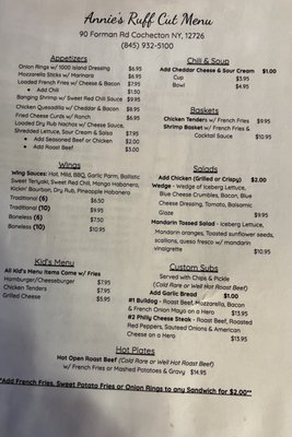 Menu photo 4 Annie's Ruff Cut Cochecton, NY