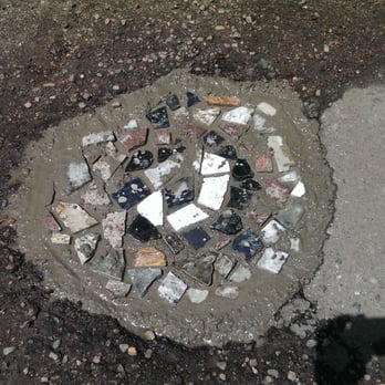 Castorena's Granite & Quartz - Pothole mosaic #2 - Countertop Installation Near Me - Fort Collins, Colorado Castorena's Granite & Quartz - Pothole mosaic #2 - Countertop Installation Near Me - Fort Collins, Colorado