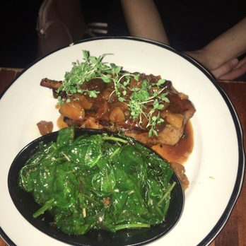 Moonshine Grill - Pork Chop with Bourbon Peaches - Southern Near Me - Austin, Texas