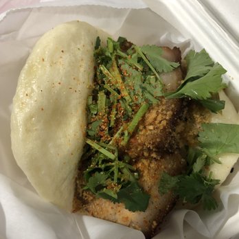Oakland Tea House - HUGE braised pork Bao with the togarashi seasoning on top that I added - Bubble Tea Near Me - Auburn Hills, Michigan Oakland Tea House - HUGE braised pork Bao with the togarashi seasoning on top that I added - Bubble Tea Near Me - Auburn Hills, Michigan