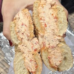 Sesame bagel with Sun-Dried Tomato Tofu Spread