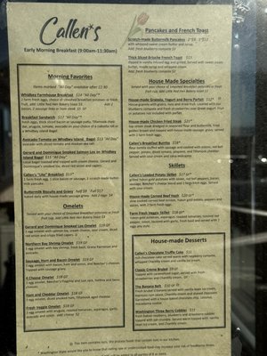 Menu photo 8 Callen's Restaurant Coupeville, WA Menu photo 8 Callen's Restaurant Coupeville, WA